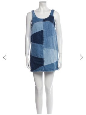 Frame Denim Patchwork Indigo Mini Dress
